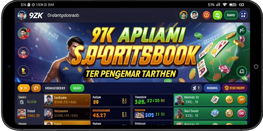 Tampilan antarmuka pengguna 9ZK saat melakukan taruhan olahraga.