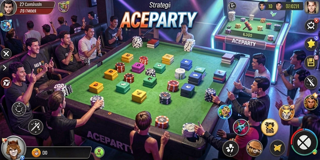 Tangkapan layar gameplay <strong>ACEPARTY</strong> yang menampilkan pertempuran strategi yang mengasyikkan.