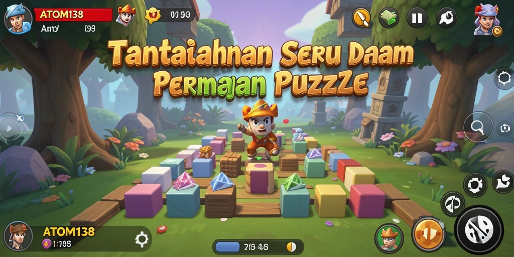 Tampilan gameplay menarik dari ATOM138 dengan tantangan puzzle.