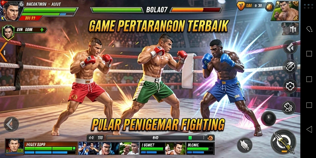 Tampilan pertarungan epik di BOLA07 dengan karakter yang unik.