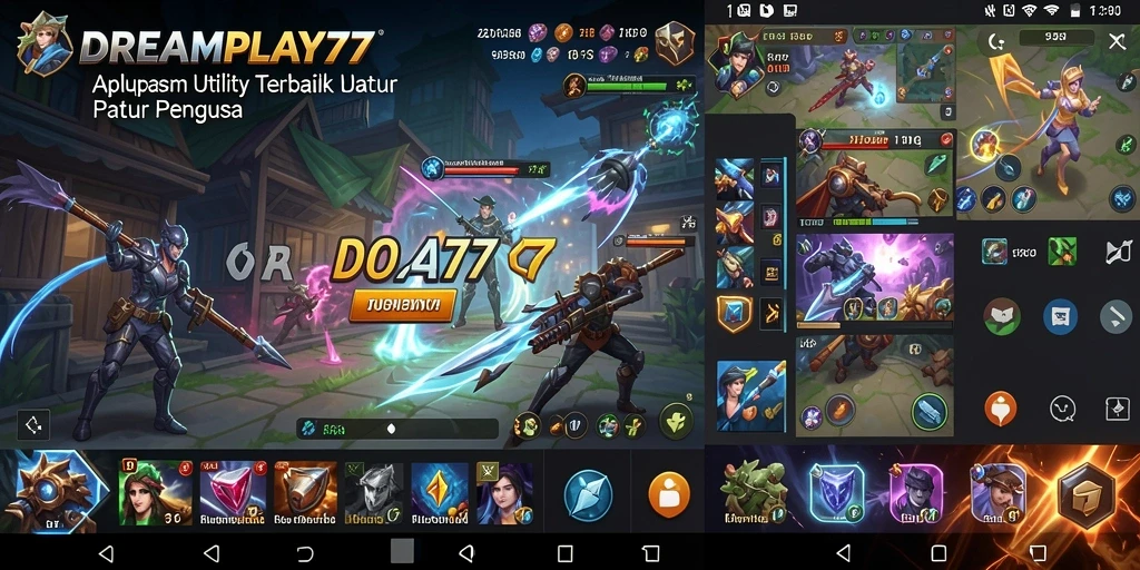 Screenshot utama dari aplikasi DREAMPLAY77 menampilkan antarmuka pengguna yang intuitif.