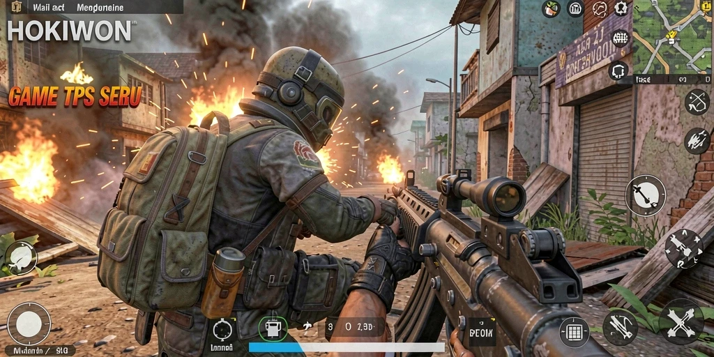 Screenshot gameplay HOKIWON menampilkan aksi pertempuran yang mendebarkan.