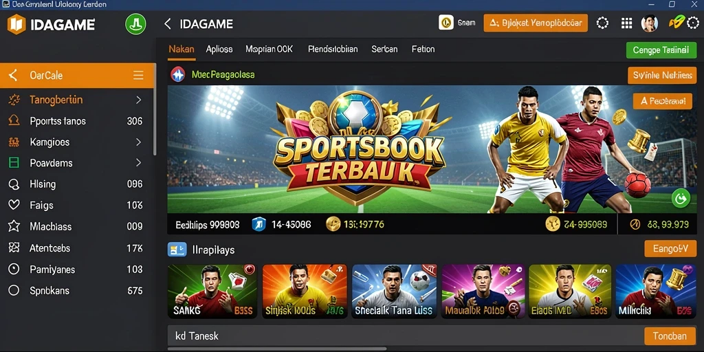 Tampilan gameplay Sportsbook yang menarik di IDAGAME.