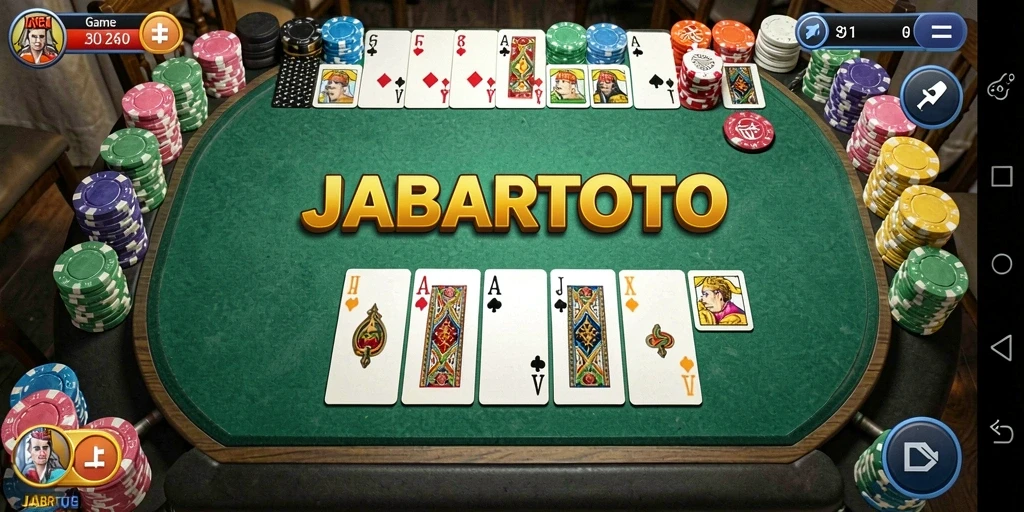 Tampilan gameplay seru dari game Gaple JABARTOTO.