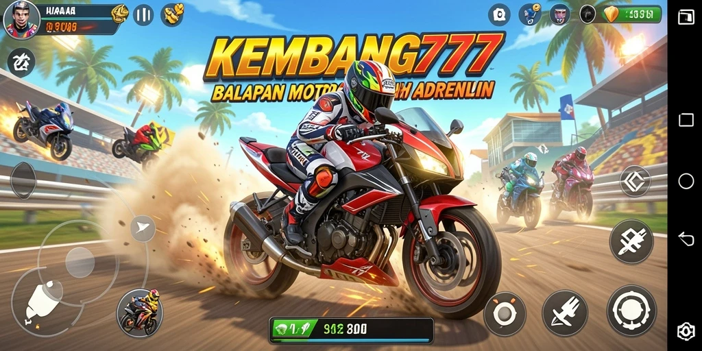Tampilan seru gameplay balapan motor di KEMBANG777.