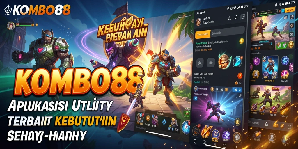 Screenshot utama dari KOMBO88 menampilkan berbagai alat Utility yang tersedia.