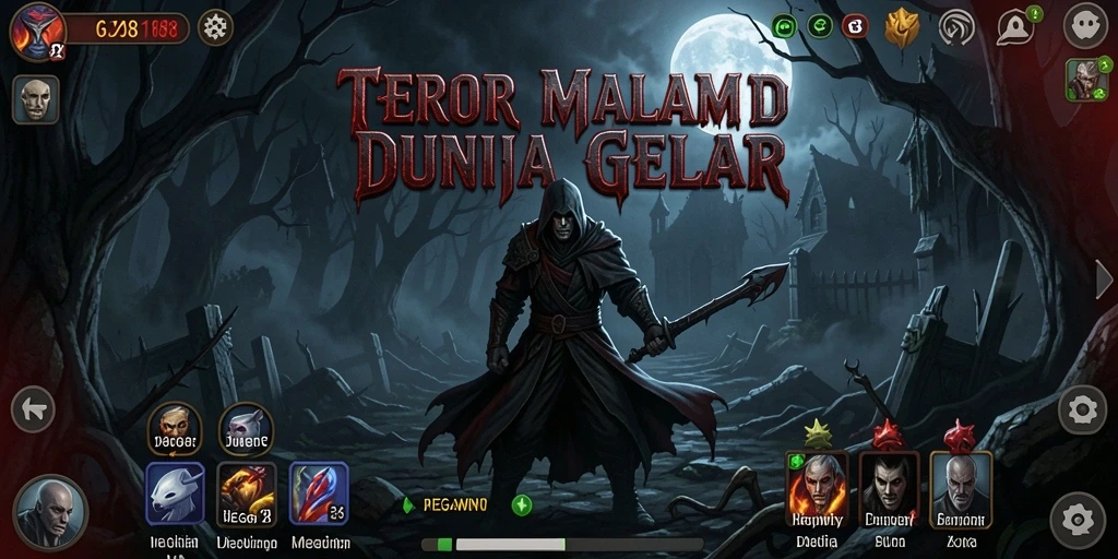 Tangkapan layar gameplay menampilkan suasana gelap yang mencekam dari MEGAWIN188.