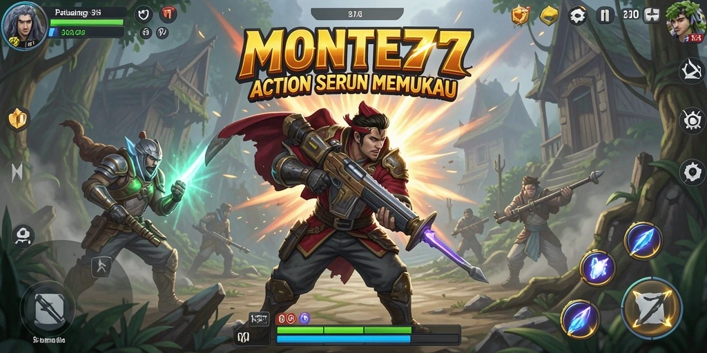 Tangkapan layar game MONTE77 yang menunjukkan aksi bertarung yang mendebarkan.