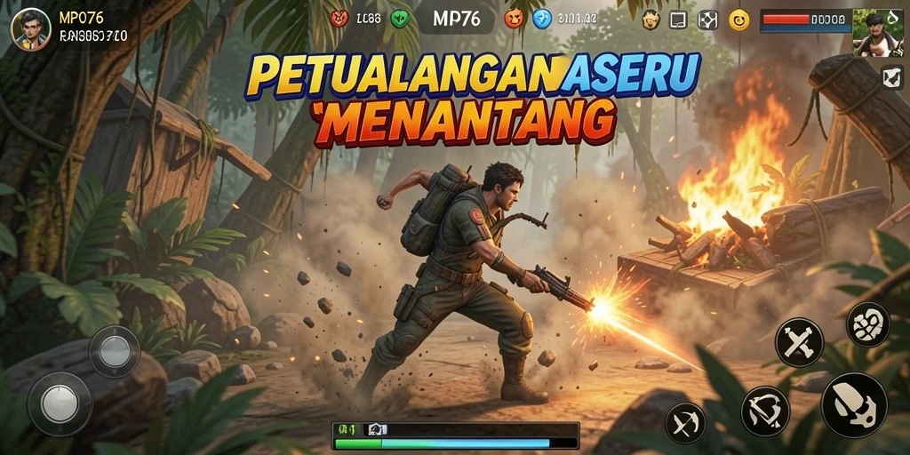 Tangkapan layar MPO76 menunjukkan aksi mendebarkan di arena pertempuran.