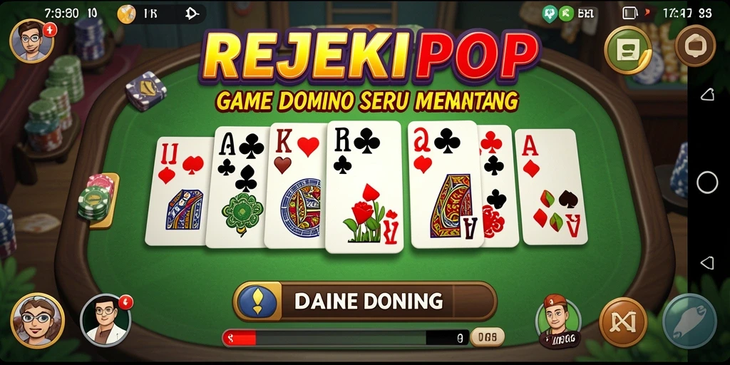 Tampilan menarik dari gameplay <strong>REJEKIPOP</strong> saat bermain Domino.
