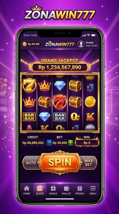 Screenshot utama aplikasi zonawin777 dengan daftar aplikasi terpopuler.